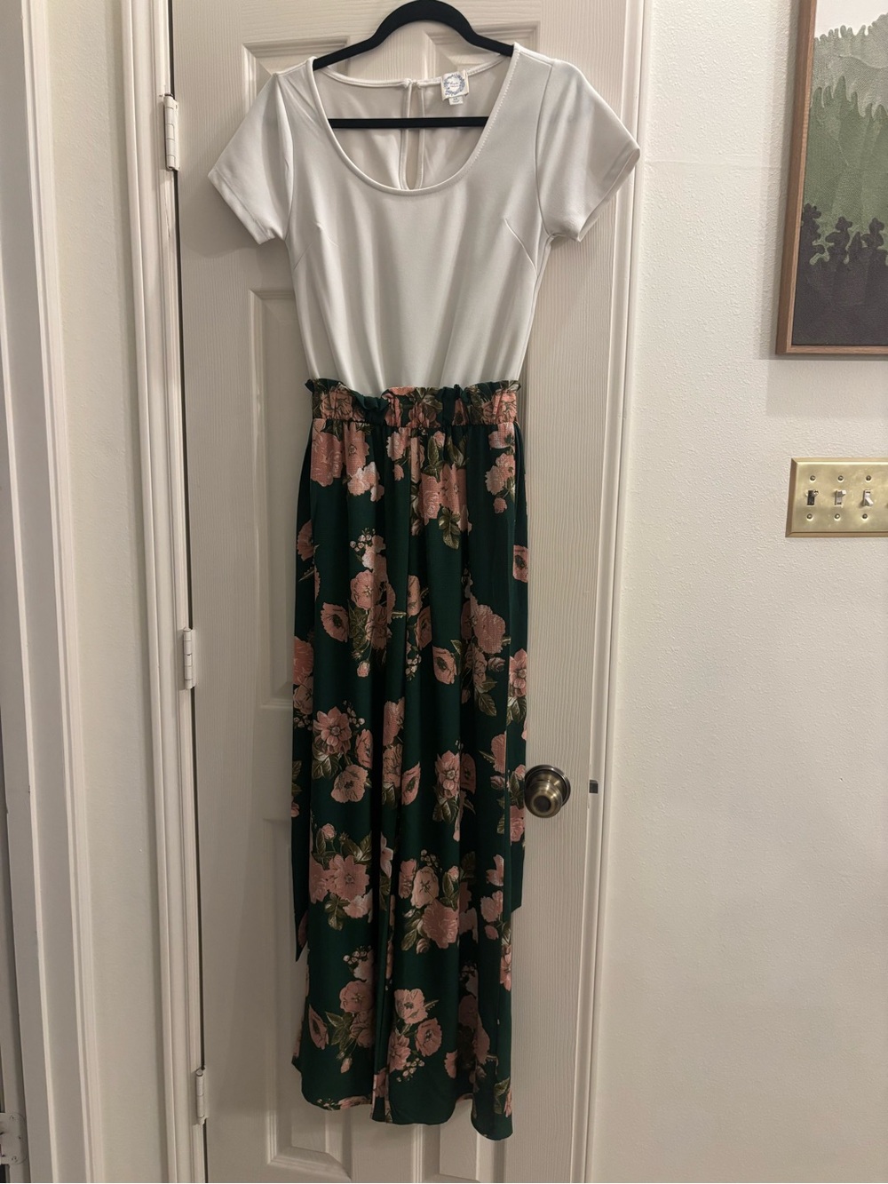 Blue Rain White and Green Wide Leg Jumpsuit